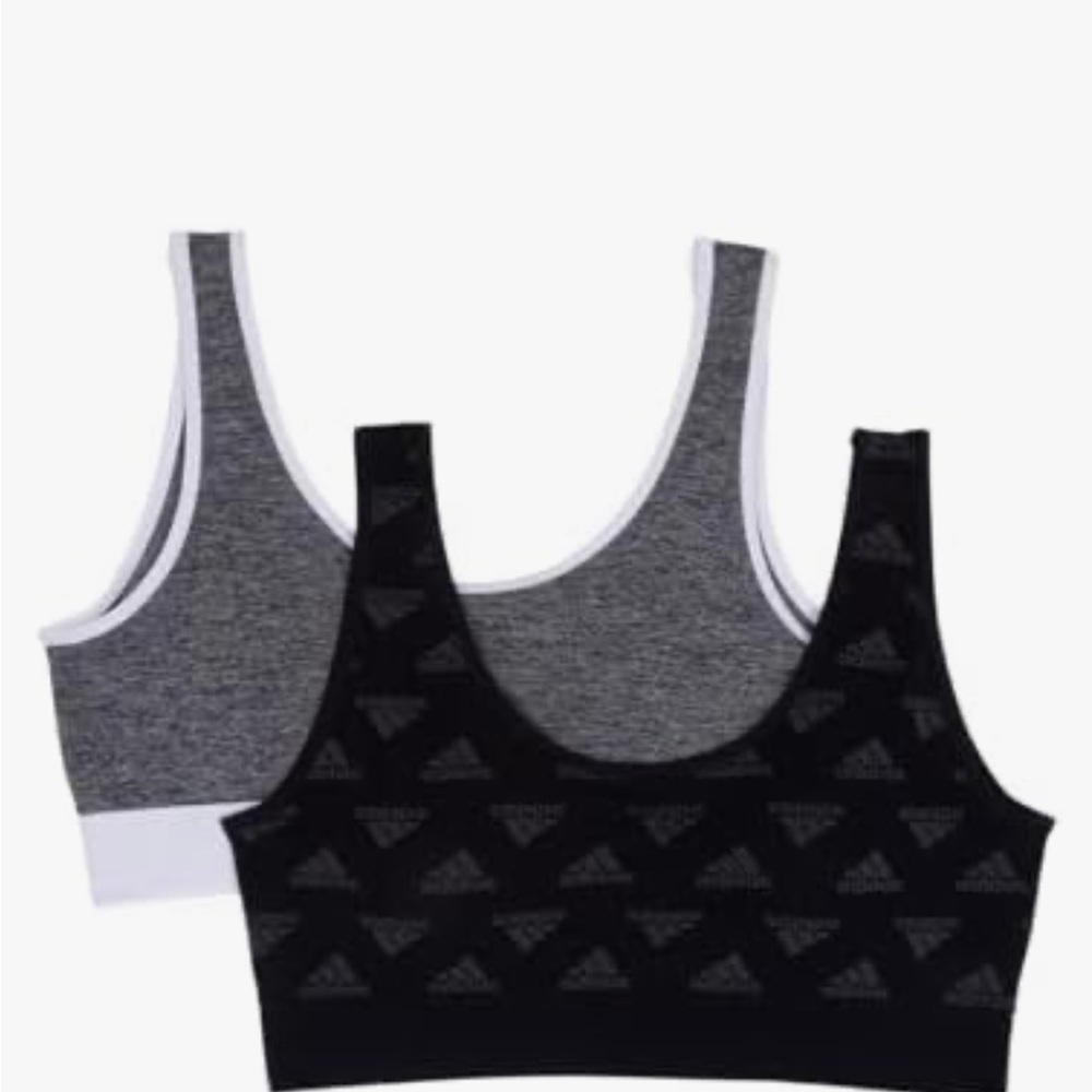 Adidas Black and Gray Sports Bra Duo